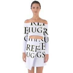 Freehugs Off Shoulder Top With Skirt Set