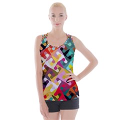 Colorful Shapes                              Criss Cross Back Tank Top by LalyLauraFLM