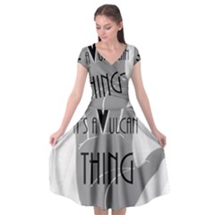 It s A Vulcan Thing Cap Sleeve Wrap Front Dress by Howtobead