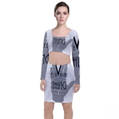 It s A Vulcan Thing Long Sleeve Crop Top & Bodycon Skirt Set