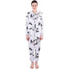 Birds Pattern Photo Collage Hooded Jumpsuit (ladies)  by dflcprints