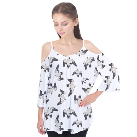 Birds Pattern Photo Collage Flutter Tees by dflcprints