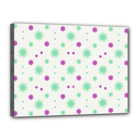 Stars Motif Multicolored Pattern Print Canvas 16  X 12  by dflcprints