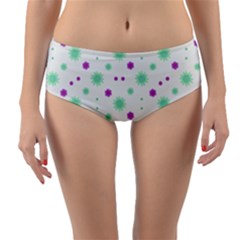 Stars Motif Multicolored Pattern Print Reversible Mid-waist Bikini Bottoms by dflcprints