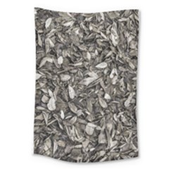 Black And White Leaves Pattern Large Tapestry by dflcprints