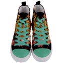 Cute Little Tiger With Flowers Women s Mid-Top Canvas Sneakers View1
