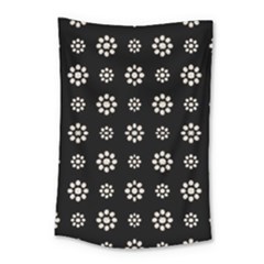 Dark Stylized Floral Pattern Small Tapestry by dflcprints