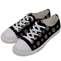 Dark Stylized Floral Pattern Women s Low Top Canvas Sneakers by dflcprints