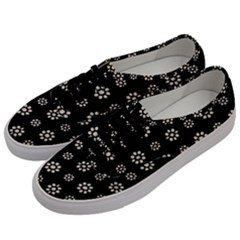 Dark Stylized Floral Pattern Men s Classic Low Top Sneakers by dflcprints