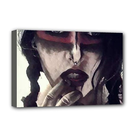 Femininely Badass Deluxe Canvas 18  X 12   by sirenstore