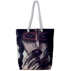 Femininely Badass Full Print Rope Handle Tote (small) by sirenstore