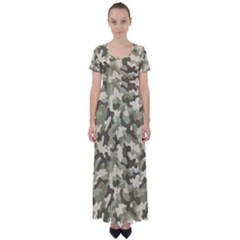Camouflage 03 High Waist Short Sleeve Maxi Dress by quinncafe82