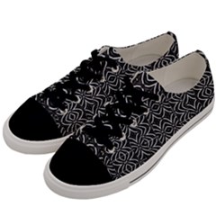 Black And White Tribal Print Men s Low Top Canvas Sneakers by dflcprints