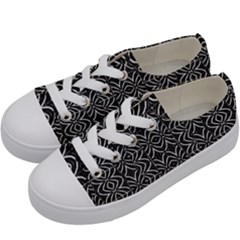 Black And White Tribal Print Kids  Low Top Canvas Sneakers by dflcprints