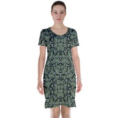 Camouflage Ornate Pattern Short Sleeve Nightdress by dflcprints