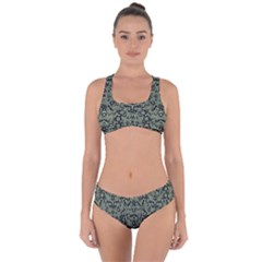 Camouflage Ornate Pattern Criss Cross Bikini Set by dflcprints