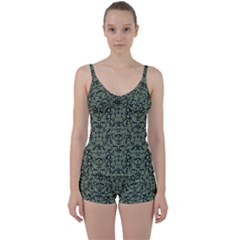 Camouflage Ornate Pattern Tie Front Two Piece Tankini by dflcprints