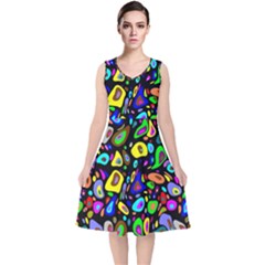 ARTWORK BY PATRICK-Pattern-30 V-Neck Midi Sleeveless Dress 