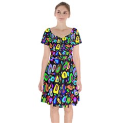 ARTWORK BY PATRICK-Pattern-30 Short Sleeve Bardot Dress