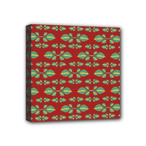 Tropical Stylized Floral Pattern Mini Canvas 4  X 4  by dflcprints