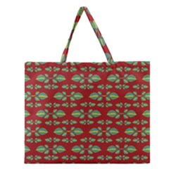 Tropical Stylized Floral Pattern Zipper Large Tote Bag by dflcprints