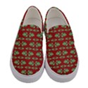 Tropical Stylized Floral Pattern Women s Canvas Slip Ons View1