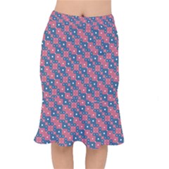 Squares And Circles Motif Geometric Pattern Mermaid Skirt by dflcprints