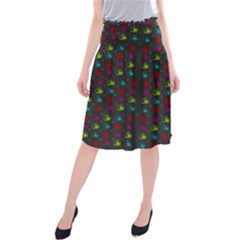 Roses Raining For Love  In Pop Art Midi Beach Skirt by pepitasart