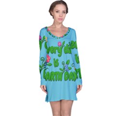 Earth Day Long Sleeve Nightdress by Valentinaart