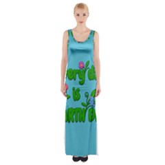 Earth Day Maxi Thigh Split Dress