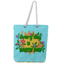 Earth Day Full Print Rope Handle Tote (large) by Valentinaart