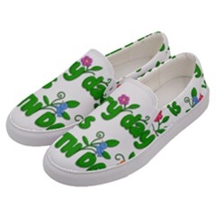 Earth Day Men s Canvas Slip Ons by Valentinaart