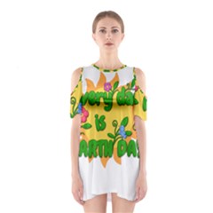 Earth Day Shoulder Cutout One Piece