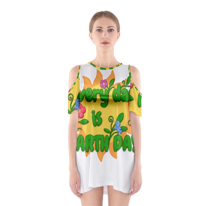 Earth Day Shoulder Cutout One Piece
