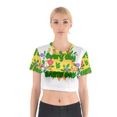 Earth Day Cotton Crop Top by Valentinaart