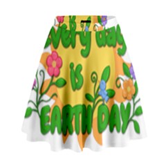 Earth Day High Waist Skirt by Valentinaart