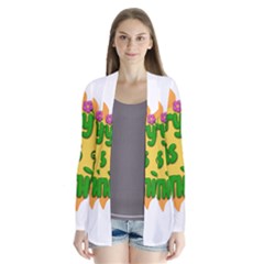 Earth Day Drape Collar Cardigan