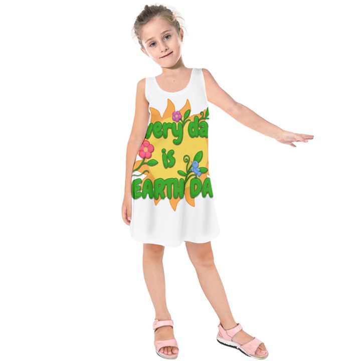 Earth Day Kids  Sleeveless Dress