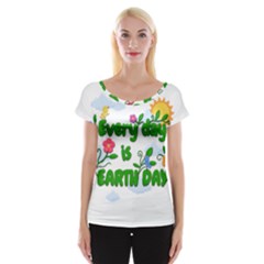 Earth Day Cap Sleeve Tops by Valentinaart