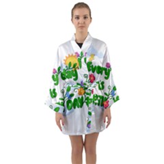 Earth Day Long Sleeve Kimono Robe by Valentinaart