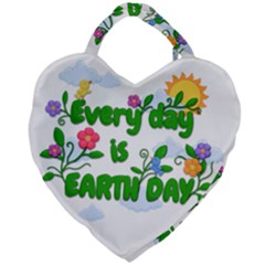 Earth Day Giant Heart Shaped Tote by Valentinaart