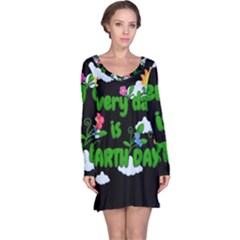 Earth Day Long Sleeve Nightdress by Valentinaart