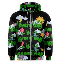 Earth Day Men s Zipper Hoodie by Valentinaart