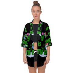 Earth Day Open Front Chiffon Kimono by Valentinaart