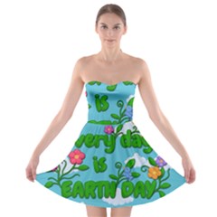 Earth Day Strapless Bra Top Dress by Valentinaart