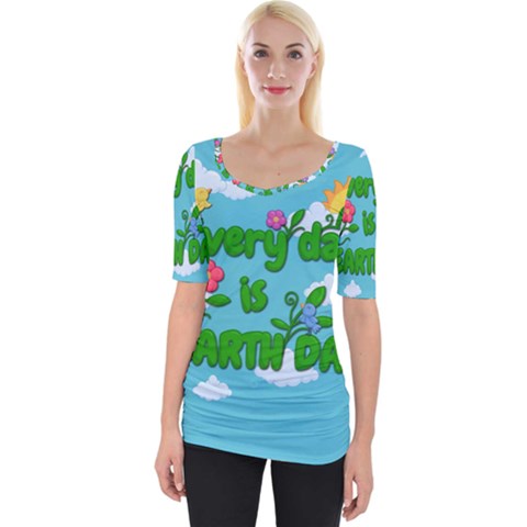 Earth Day Wide Neckline Tee by Valentinaart