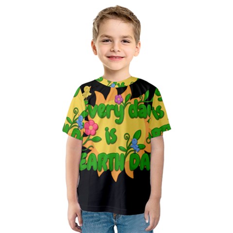 Earth Day Kids  Sport Mesh Tee by Valentinaart