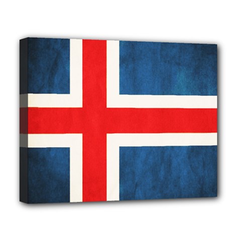 Iceland Flag Deluxe Canvas 20  X 16   by Valentinaart