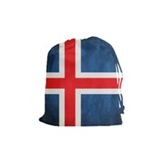 Iceland Flag Drawstring Pouches (medium)  by Valentinaart