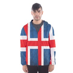 Iceland Flag Hooded Wind Breaker (men) by Valentinaart